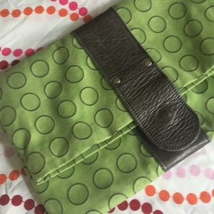 Davey Lady fabric and leather clutch